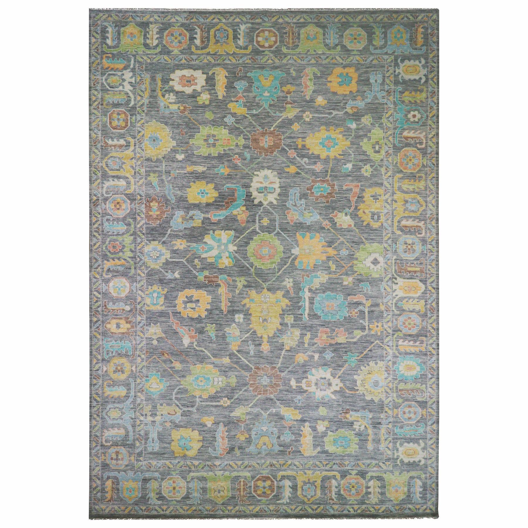 Transitional Wool Hand-Knotted Area Rug 12'2